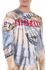 CL453 Men's long-sleeved shirt with a great batik pattern