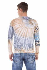 CL453 Men's long-sleeved shirt with a great batik pattern
