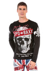 CL454 Men's long-sleeved shirt with rhinestone print
