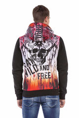 CL458 Men's sweat jacket with cool skull prints