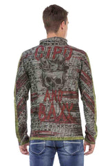 CL468 Men's long-sleeved shirt with trendy shawl collar