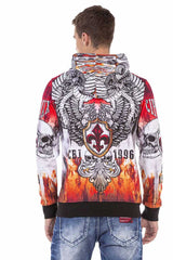 CL469 Men's hooded sweatshirt with cool all-over print