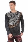 CL472 Men's long-sleeved shirt with trendy front print