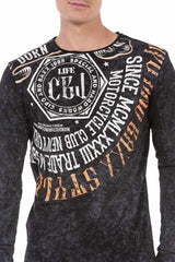 CL472 Men's long-sleeved shirt with trendy front print