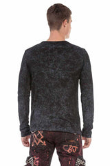 CL472 Men's long-sleeved shirt with trendy front print