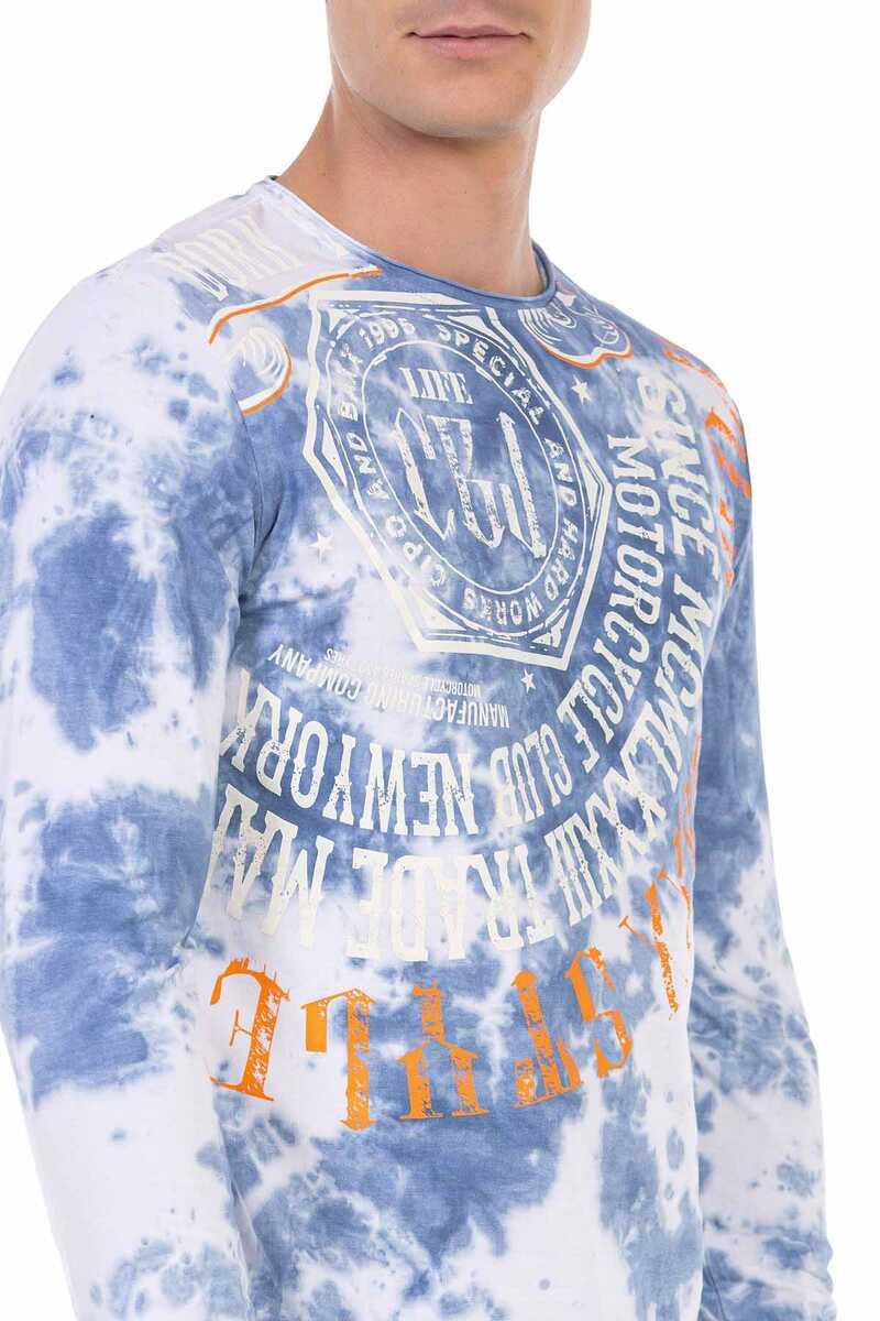CL472 Men's long-sleeved shirt with trendy front print