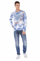 CL472 Men's long-sleeved shirt with trendy front print