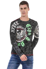 CL476 men's long-sleeved shirt with cool brand print