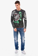 CL476 men's long-sleeved shirt with cool brand print