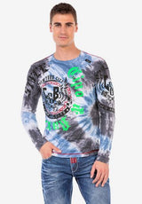 CL476 men's long-sleeved shirt with cool brand print
