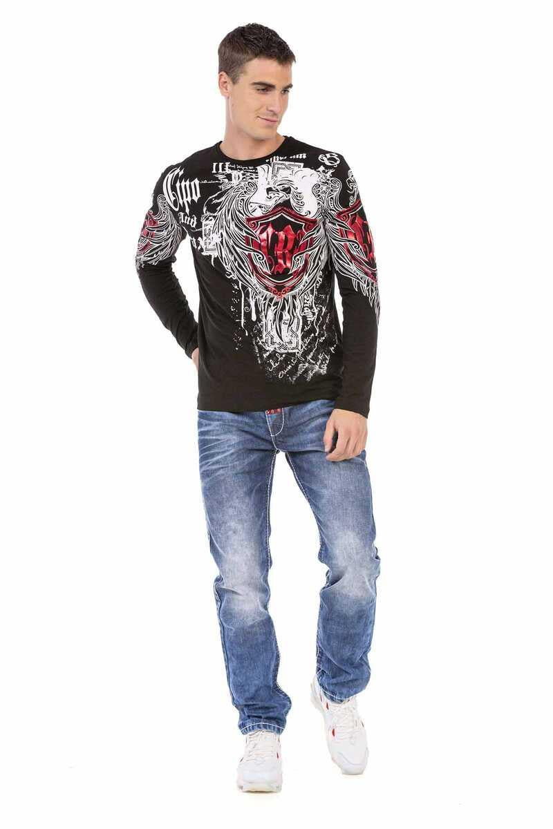 CL477 men's long-sleeved shirt with cool print