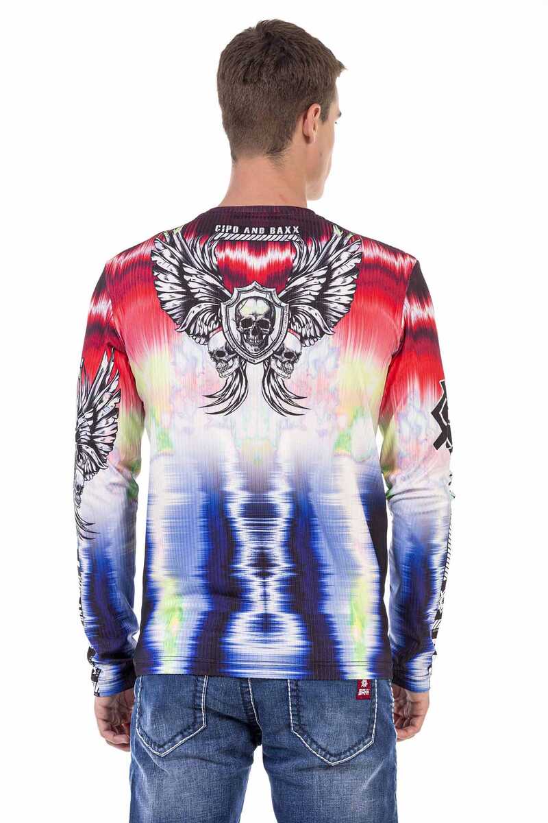CL484 Men's long-sleeved shirt in a trendy designer look