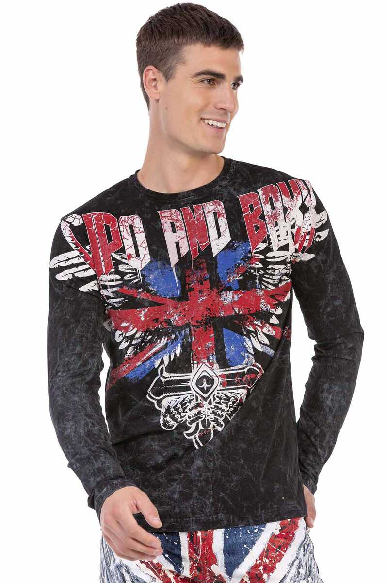 CL485 men's long-sleeved shirt with cool print