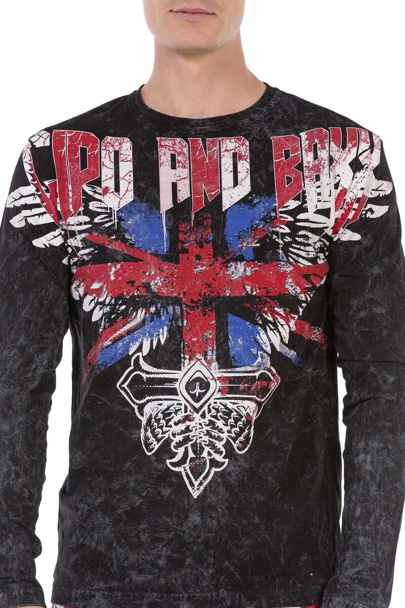 CL485 men's long-sleeved shirt with cool print