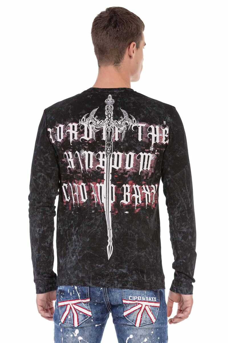 CL485 men's long-sleeved shirt with cool print