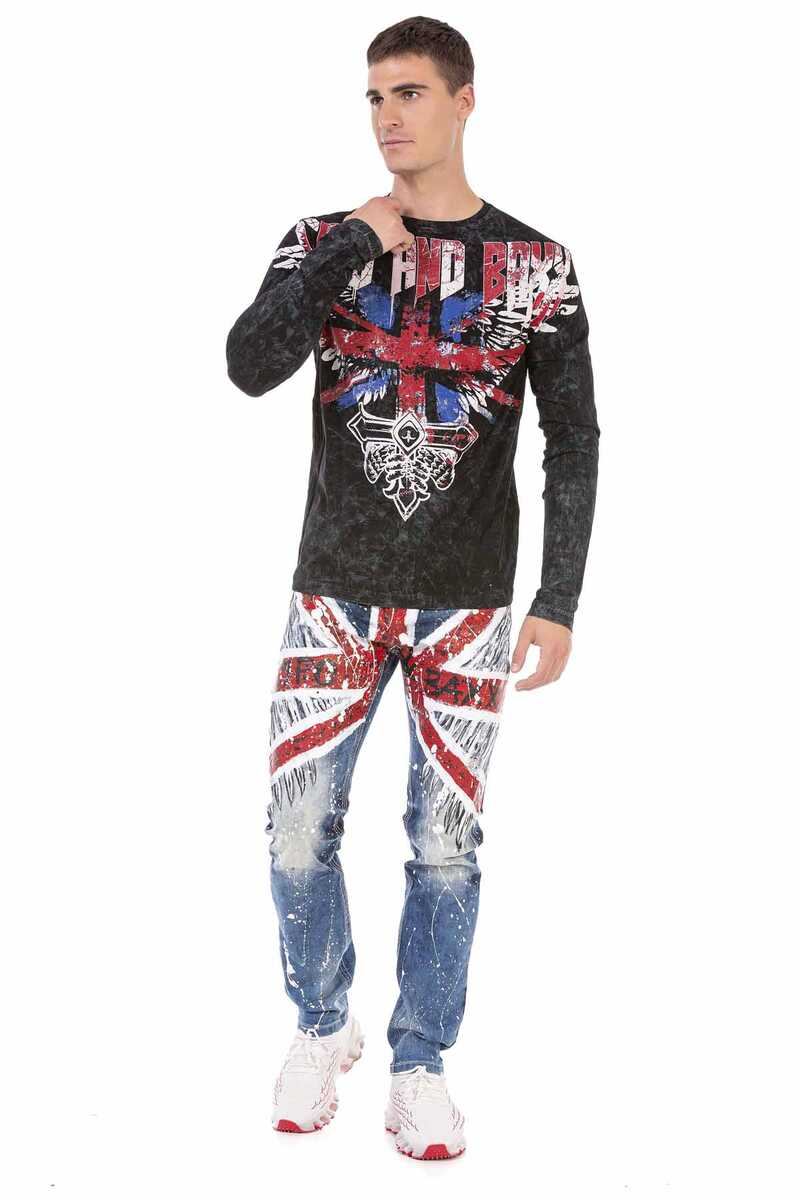 CL485 men's long-sleeved shirt with cool print