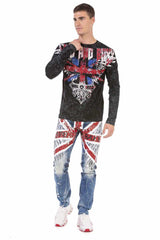 CL485 men's long-sleeved shirt with cool print