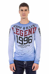 CL486 men's long-sleeved shirt with cool print