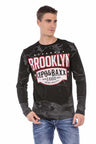 CL487 Men's long-sleeved shirt with cool prints