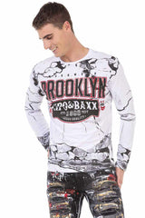 CL487 Men's long-sleeved shirt with cool prints