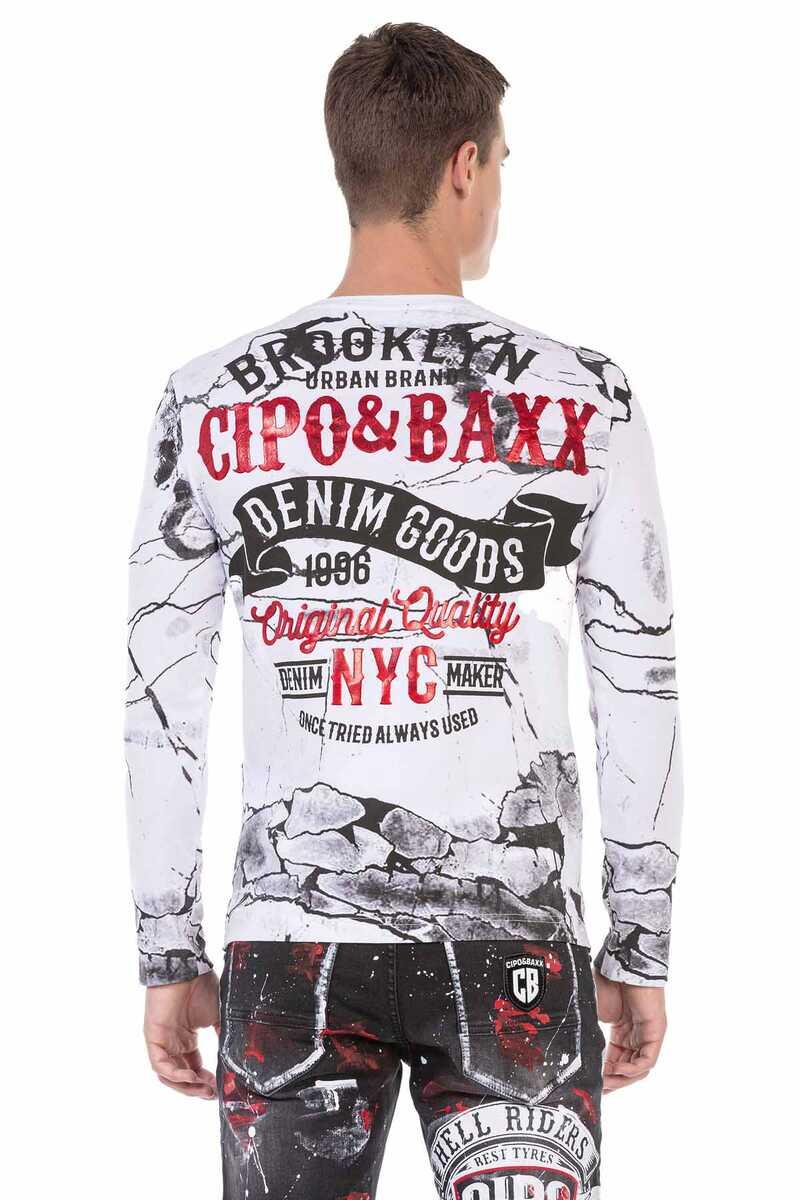 CL487 Men's long-sleeved shirt with cool prints