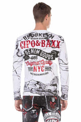 CL487 Men's long-sleeved shirt with cool prints