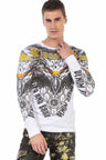 CL488 Men's long-sleeved shirt with cool eagle print