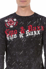CL489 Men's long-sleeved shirt with large brand front print