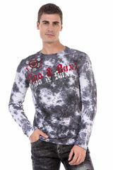 CL489 Men's long-sleeved shirt with large brand front print