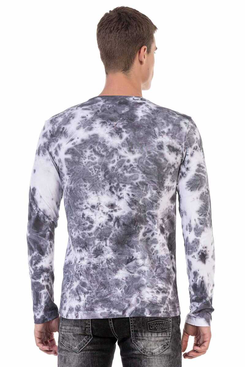 CL489 Men's long-sleeved shirt with large brand front print