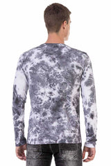CL489 Men's long-sleeved shirt with large brand front print