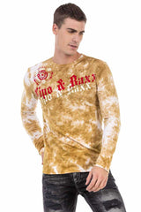 CL489 Men's long-sleeved shirt with large brand front print