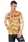 CL489 Men's long-sleeved shirt with large brand front print