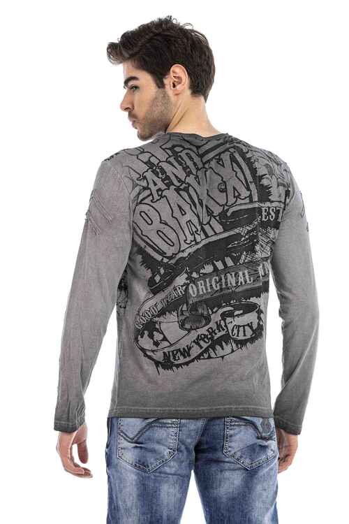 CL491 Men's long-sleeved shirt with large print