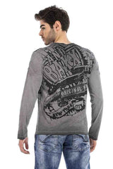 CL491 Men's long-sleeved shirt with large print