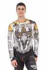 CL492 Men's long-sleeved shirt with extravagant print