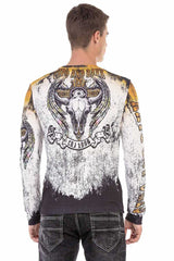 CL492 Men's long-sleeved shirt with extravagant print