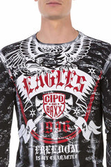 CL493 men's long-sleeved shirt with cool front print