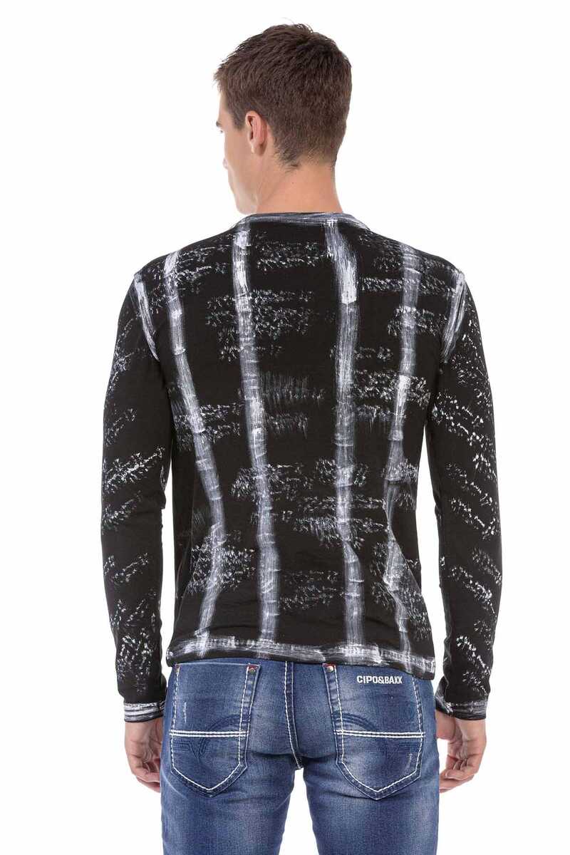 CL493 men's long-sleeved shirt with cool front print
