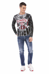 CL493 men's long-sleeved shirt with cool front print