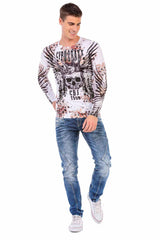 CL494 Men's long-sleeved shirt with extravagant print