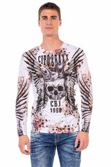 CL494 Men's long-sleeved shirt with extravagant print