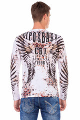 CL494 Men's long-sleeved shirt with extravagant print