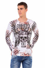 CL494 Men's long-sleeved shirt with extravagant print