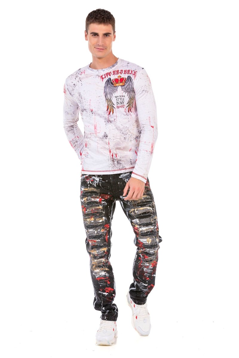 CL497 Men's long-sleeved shirt with cool New York style