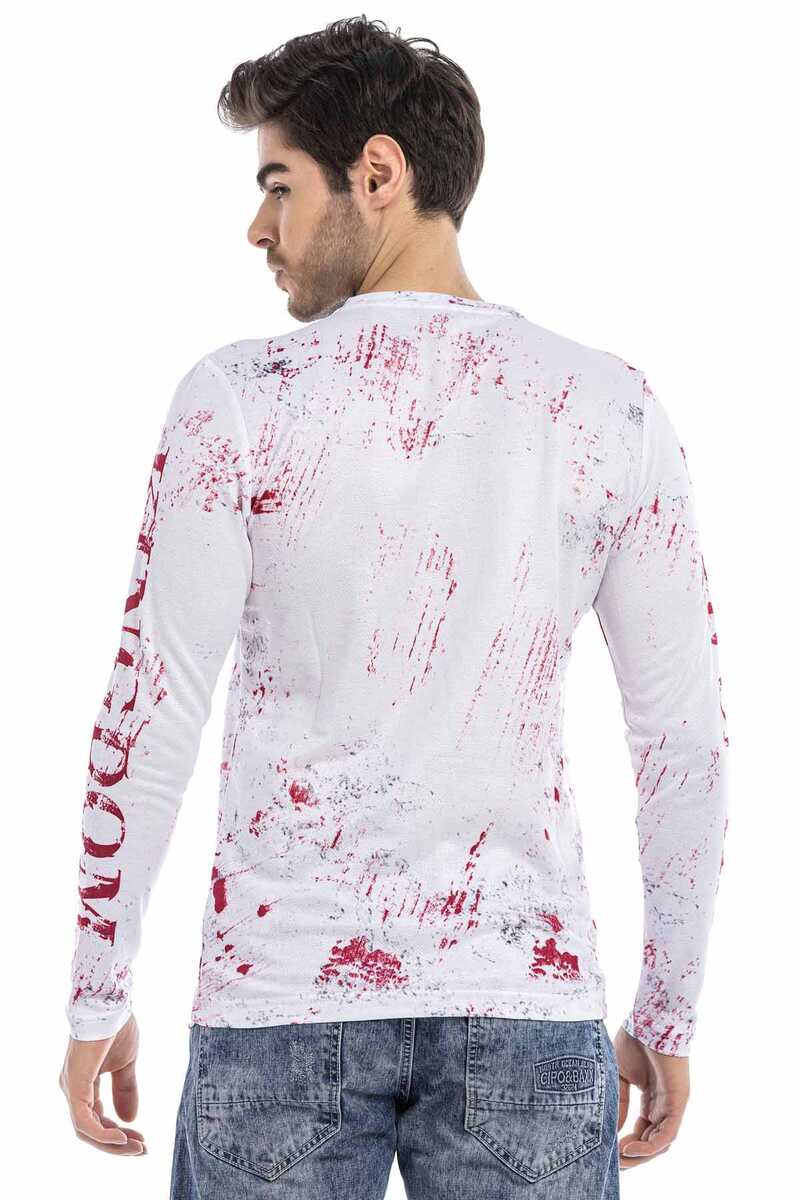 CL498 Men's long-sleeved shirt with cool skull print