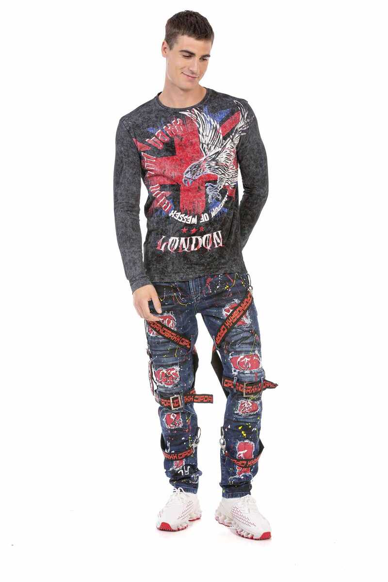 CL499 Men's long-sleeved shirt in an extravagant look