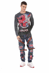 CL499 Men's long-sleeved shirt in an extravagant look