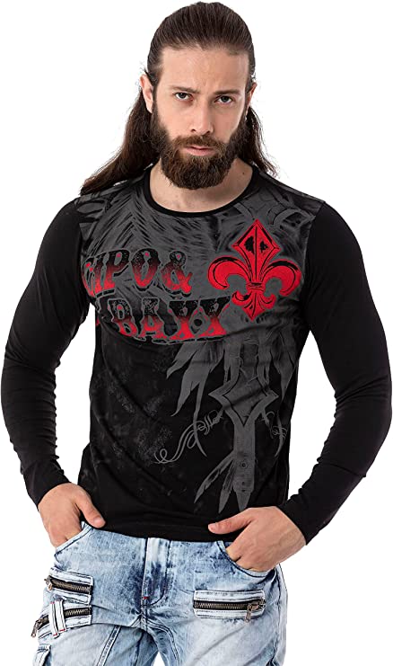 CL522 Men's long-sleeved shirt with large print
