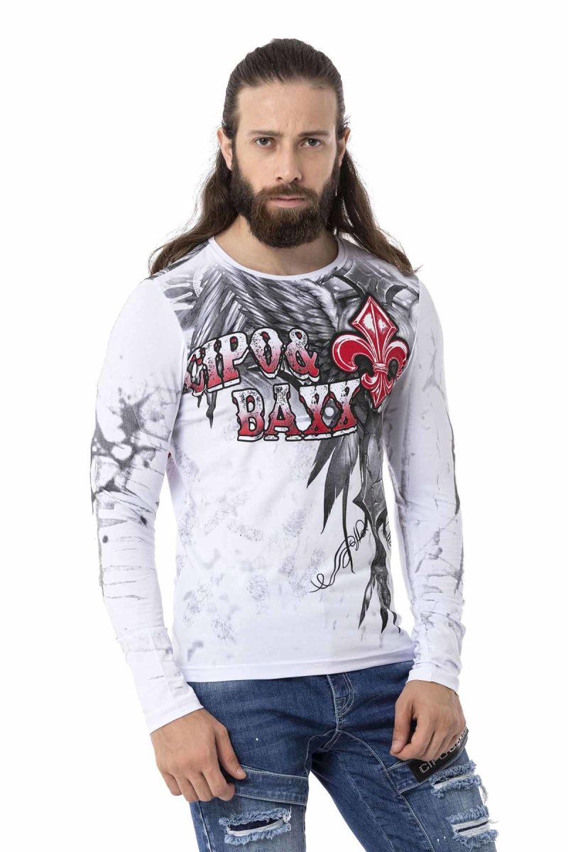 CL522 Men's long-sleeved shirt with large print
